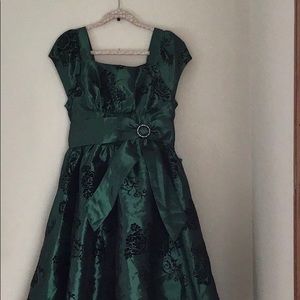 JONA MICHELLE Girls Size 10 Green Taffeta Dress